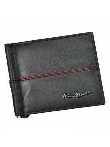 Pánská kožená peněženka Pierre Cardin TILAK38 8858A černá s červenými detaily bez zapínání