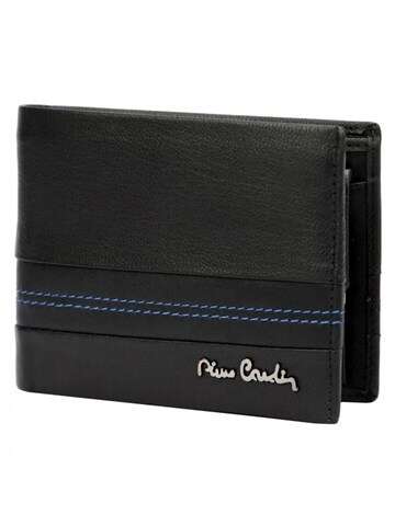 Pánská kožená peněženka Pierre Cardin TILAK97 8805 Černá s modrými akcenty RFID SECURE