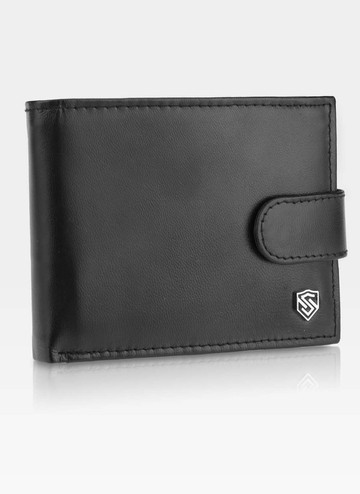 Pánská kožená peněženka STEVENS Ochranná technologie RFID Černá