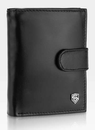 Pánská kožená peněženka STEVENS s ochranou klipu RFID černá