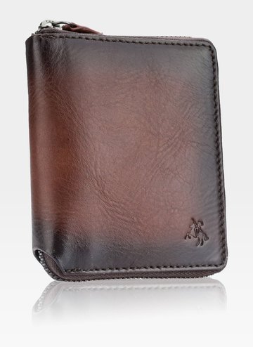 Pánská kožená peněženka na zip Visconti AT-65 Burnished Tan