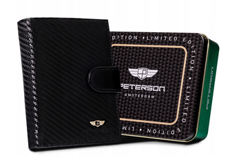Pánská kožená peněženka vertikální orientace se zapínáním na patentku - Peterson