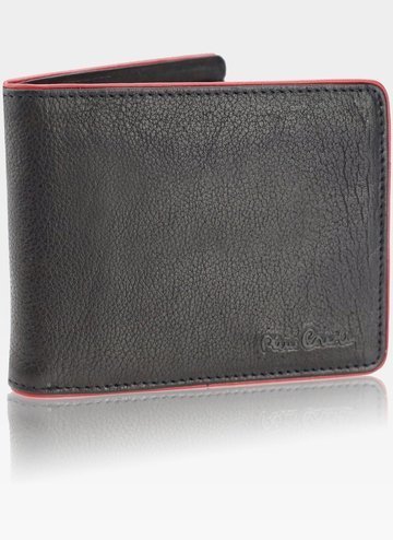 Pánská peněženka Pierre Cardin Leather Classic Horizontal Tumble 324 RFID Black+red
