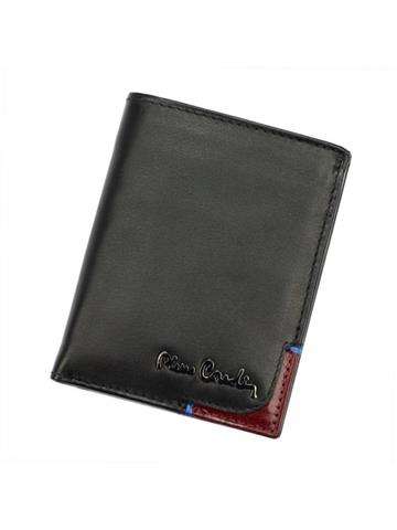 Pánská peněženka Pierre Cardin TILAK75 1810 z pravé kůže černá s červenými detaily RFID Secure