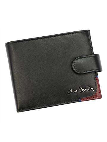 Pánská peněženka Pierre Cardin TILAK75 324A z přírodní kůže černá s červenými detaily bez zapínání RFID Secure