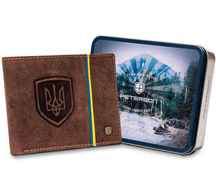 Pánská peněženka z nubuku se znakem Ukrajiny - Peterson