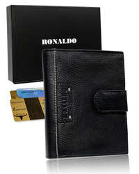 Pánská velká kožená peněženka, vertikální se zapínáním a ochranou RFID - Ronaldo