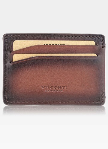 Pánské kožené pouzdro na karty Visconti Cardholder Slim Light Burgundy