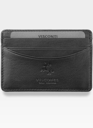 Pánské kožené pouzdro na karty Visconti na karty Slim Černá