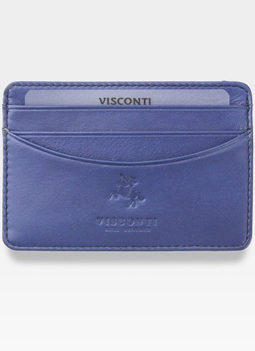 Pánské kožené pouzdro na karty Visconti na karty Slim Navy Modrá
