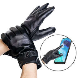 Pánské zateplené kožené rukavice s nastavením - Rovicky