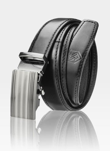 Pánský 3cm Automatický pásický páský kožený opasek na kalhoty STEVENS Automatický pás Černý