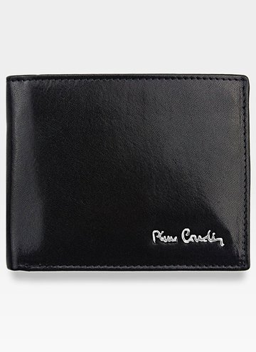 Pierre Cardin Pánská horizontální kožená peněženka Černá PPN49