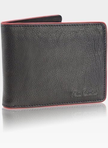 Pierre Cardin Pánská kožená horizontální peněženka 88061 černá+červená