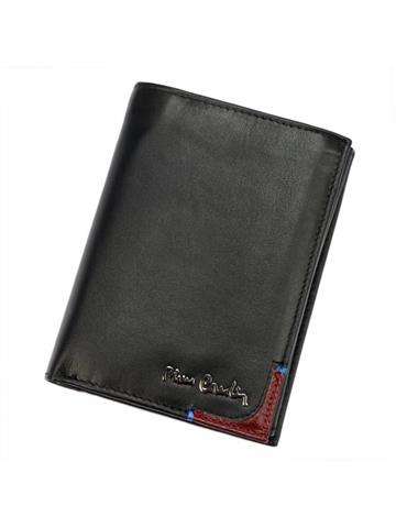 Pierre Cardin TILAK75 330 pánská peněženka z přírodní kůže černá s červenými detaily RFID Secure