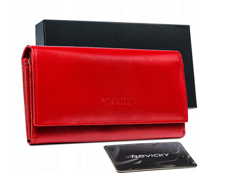 Prostorná, horizontální dámská kožená peněženka se systémem RFID - Cavaldi