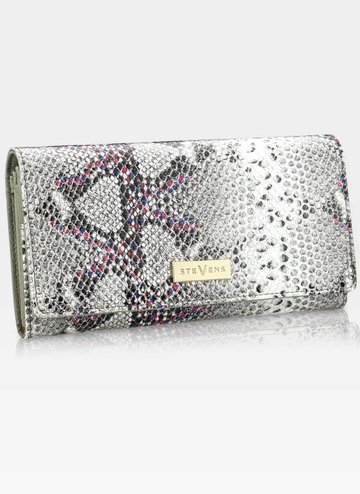 STEVENS Dámská kožená peněženka RFID Grey + Růžový Sparkle