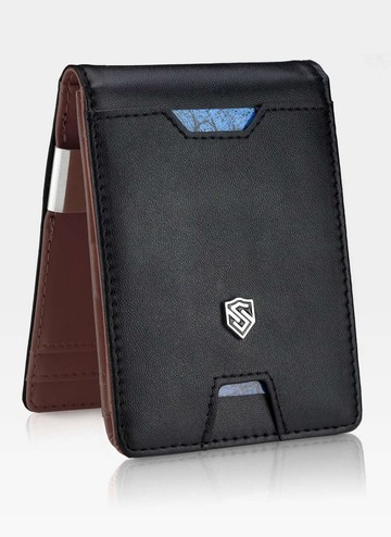 STEVENS Pánská tenká moderní kožená peněženka z RFID CARBON pro Karty na hotovost dárek