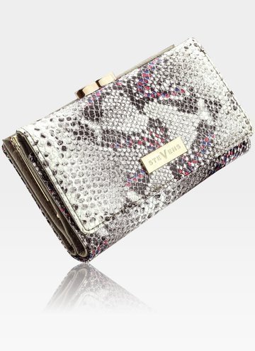 STEVENS dámská malá kožená peněženka RFID Grey + Růžový Sparkle