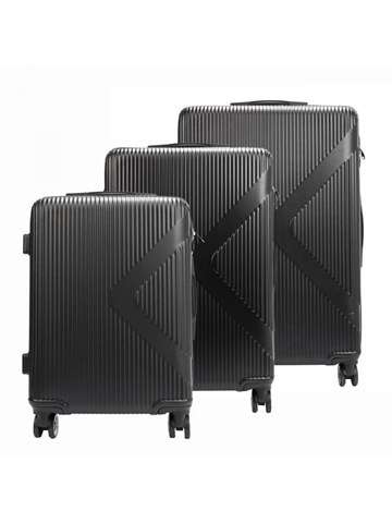 Sada cestovních kufrů Jony 029# x3 Z černá s čtyřmi otočnými kolečky a zámkem na kód