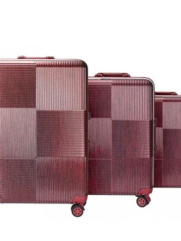 Sada kufrů Pierre Cardin DB1708 DIBAI02 PREMIUM x3 Z červená s čtyřmi otočnými kolečky a bezpečnostním zámkem