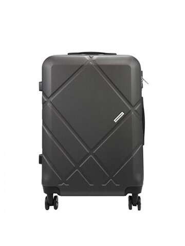 Střední šedá kufr Gregorio W3015 S24 z odolného materiálu ABS s rotačními kolečky a bezpečnostním zámkem