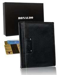 Velká černá kožená pánská peněženka - Ronaldo