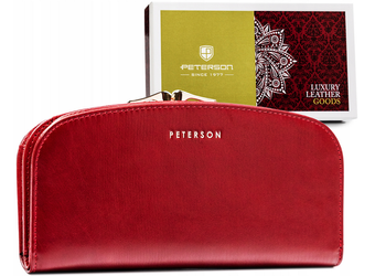 Velká dámská kožená peněženka pro bigiel a snap - Peterson