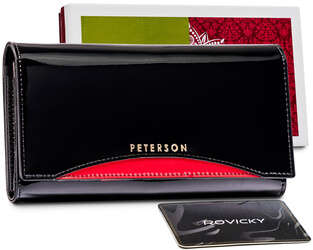 Velká dámská kožená peněženka s kabelkou pro bigiel RFID - Peterson