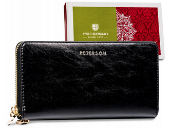 Velká dámská kožená peněženka typu tužka s poutkem na zápěstí - Peterson