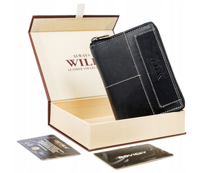 Velká kožená peněženka ve vertikální orientaci s RFID - Always Wild