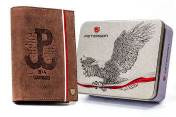 Velká pánská kožená peněženka s vlasteneckým motivem - Peterson