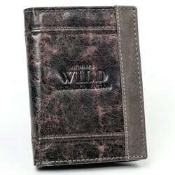 Vertikální peněženka s přihrádkou na zip, přírodní kůže - Always Wild