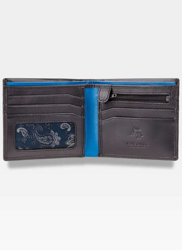 Visconti Malá pánská kožená peněženka PM101 Modrá+Mustard