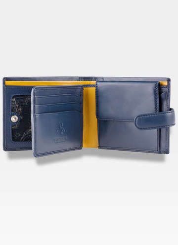 Visconti Malá pánská kožená peněženka PM102 Černá+Modrá