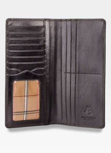 Visconti Velká pánská italská kožená peněženka MZ6 Černá