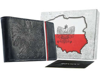 Vlastenecká kožená peněženka se znakem a vlajkou Polska