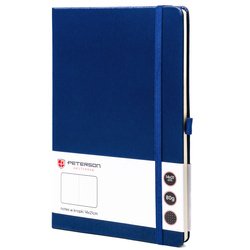 Zápisník formátu A5 v tmavomodrej farbe s elastickým uzáverom - Peterson