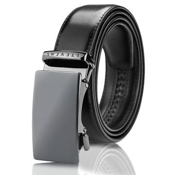 Pánsky kožený opasok Stevens – čierny, automatická pracka, široký, pravá koža