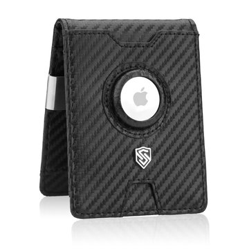 Pánska Peňaženka STEVENS Carbon Slim s Rýchlym Prístupom k Karte a Priestorom pre AirTag z Eko Kože RFID Ochrana