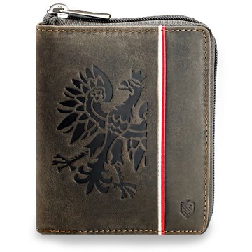 Skórzany czarny portfel męski STEVENS duży na suwak RFID Secure TAP&GO