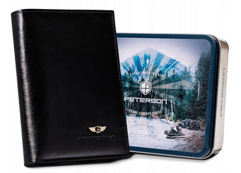 Velká pánská kožená peněženka bez zapínání - Peterson