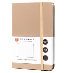 Zápisník veľkosti A6 v khaki farbe s potlačou bodiek - Peterson