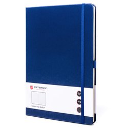 Námornícky modrý zápisník vo formáte B5 s gumovým uzáverom, potlačený v riadkoch - Peterson