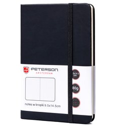 Černý zápisník formátu A6 s potiskem teček - Peterson