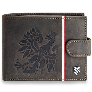 Pánska Peňaženka STEVENS Prírodná Koža Čierna + Červená Mládežnícka s Ochrannou Funkciou RFID