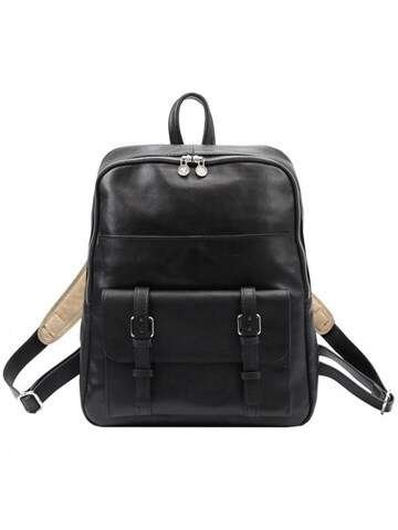 Florence 2006 Černý Kožený Batoh Velký s Zlatými Kováními a Nastavitelnými Rameny