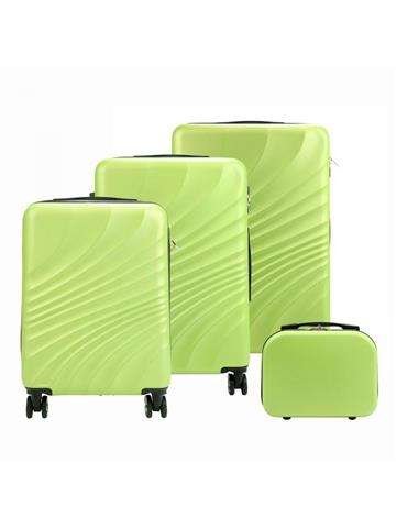 Sada kufrov Gregorio W3002 S14/20/24/28 z odolného ABS v limetkovej farbe s bezpečnostným zámkom