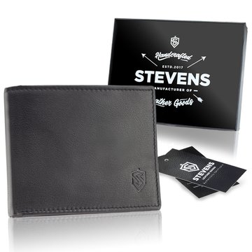 Pánska peňaženka STEVENS Classic z prírodnej kože čierna s ochranou RFID