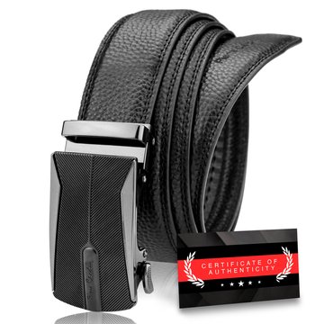 Pánský kožený opasek Pierre Cardin Black Automatic Certificate